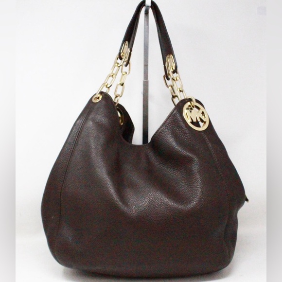 Michael Kors Fulton Large brown Leather Shoulder Bag - Picture 1 of 10
